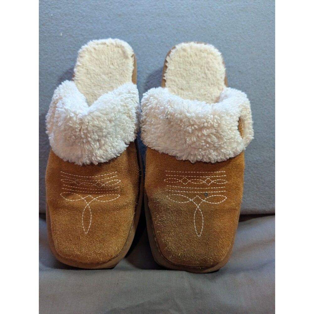Ariat Jackie Womens Size 11 Chestnut Suede Square Toe Slippers Fleece Lined